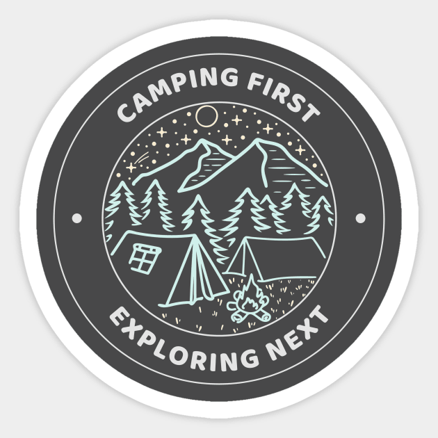 Camping life, camping vintage, be adventurous apparel Sticker by The Block Studios